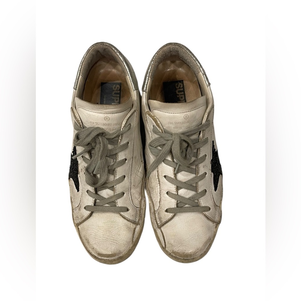 Golden Goose GGDB Women’s Super Star, White/Silver Size:38